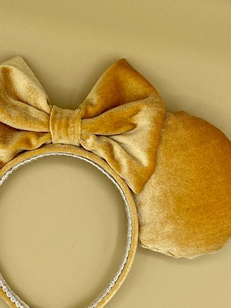 Gold Velvet Minnie Mouse Ears | Gold Mouse Ears picture