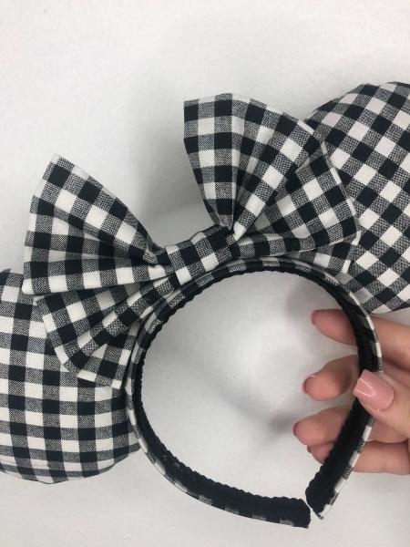 Gingham Minnie Ears | Black and White Mickey Ears picture