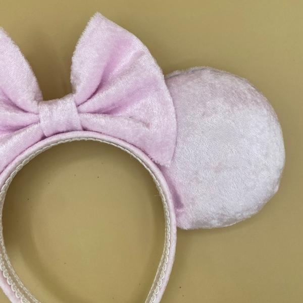 Light Pink Velvet Minnie Ears | Pink Velvet Disney Ears picture