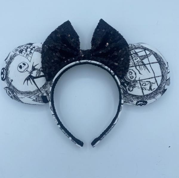 Nightmare Before Christmas Minnie Ears | Halloween Jack Skellington Ears picture