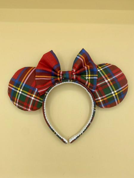 Red and Green Plaid Christmas Minnie Mouse Ears picture