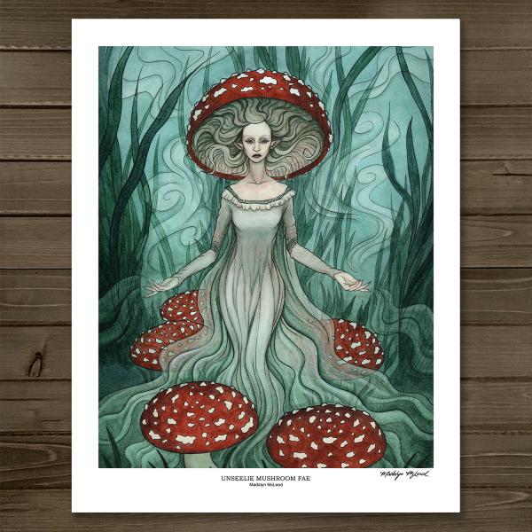 Unseelie Mushroom Fae 11x14 Fantasy Art Print picture
