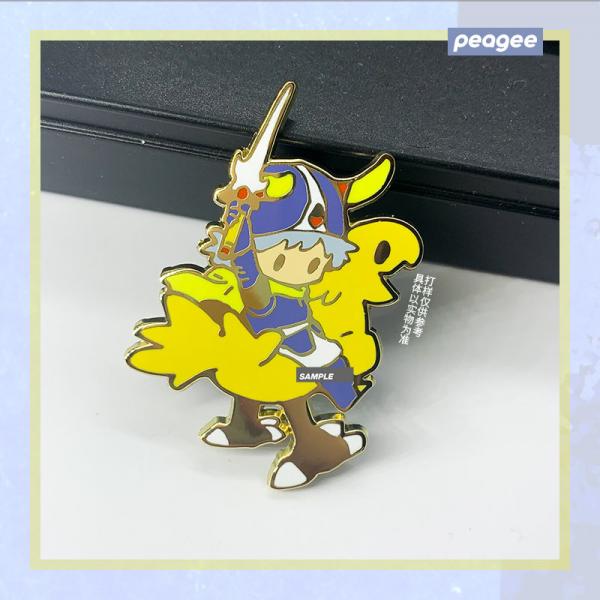 Chocobo Warrior metal pin