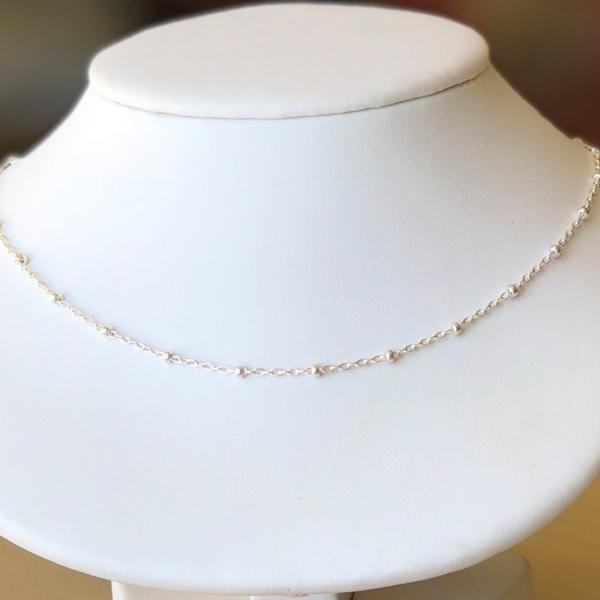 Bead Chain Choker Necklace | Gold or Silver picture