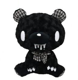 black and white cat cuddly toy