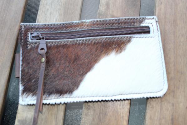 women's wallet double sided with hair on hide on one side