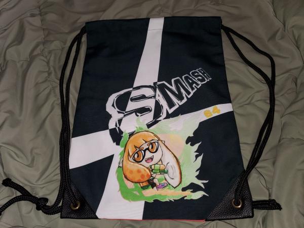 Splatoon Inkling 17" Super Smash Bros Ultimate Drawstring Backpack picture
