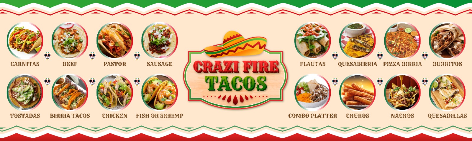 Crazy fire tacos mexican food