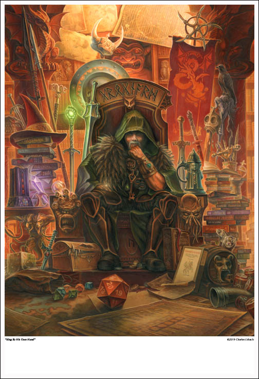 Fantasy Art Print 13"x19" RPG Game Dice OSR D&D Dragon 80s Movie Dungeon Master Labyrinth Dark Crystal Fan
