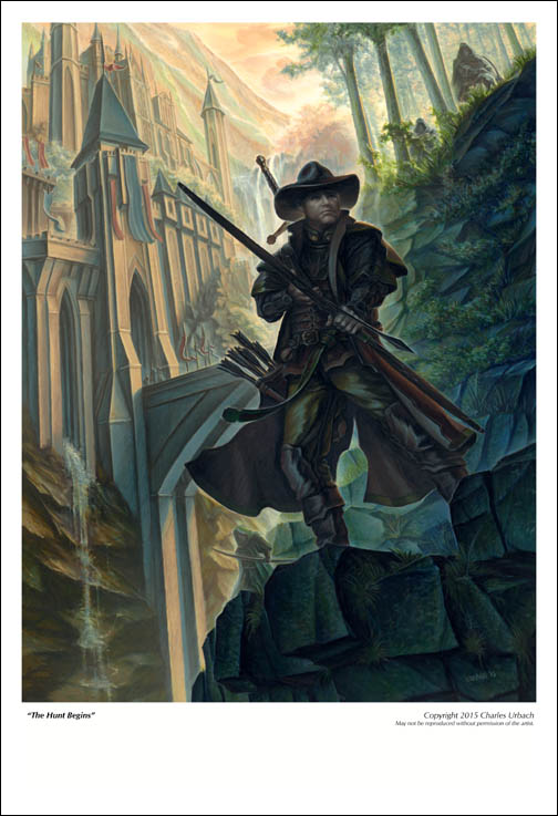 Fantasy Art Print 13"x19" Medieval Ranger Bowman Castle Hero Forest Long Bow Archer