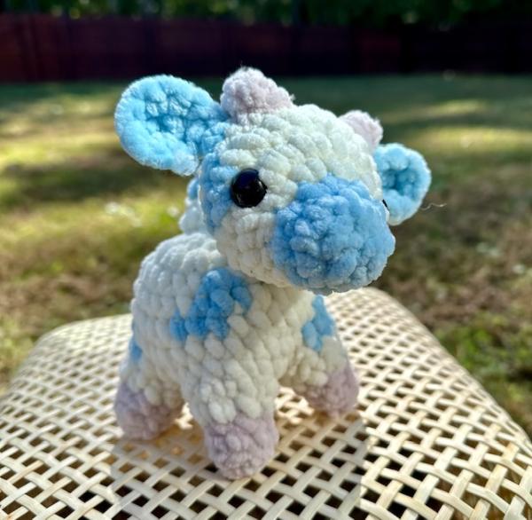 Cow Plushie - Soft and cuddly crochet cow stuffed animal for snuggling, ideal gift for animal lovers and children's birthdays. picture