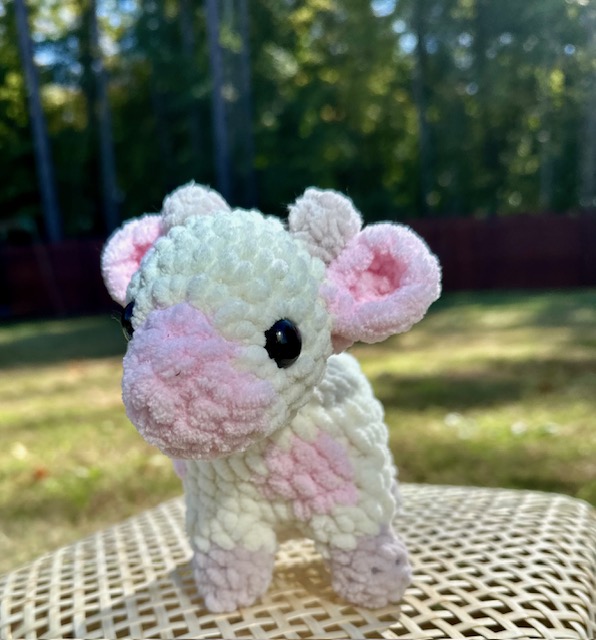 Cow Plushie - Soft and cuddly crochet cow stuffed animal for snuggling, ideal gift for animal lovers and children's birthdays. picture