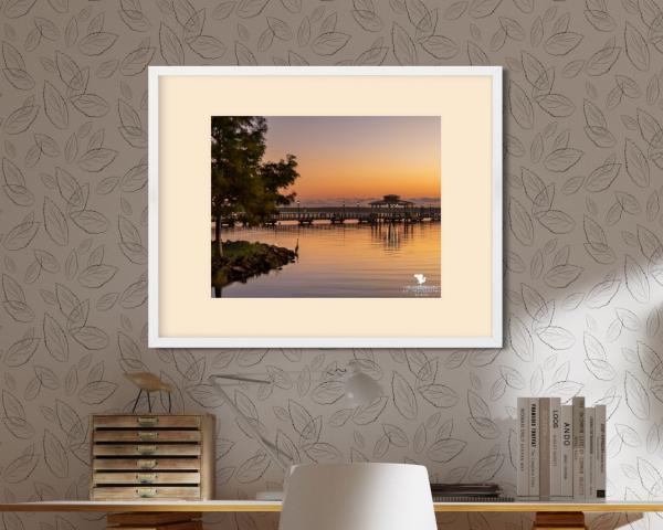 Sunrise Over Pier Fine Art Photograph, Nature Photograph, River Sunrise Wall Décor, Original Wall Art for Home/Office, Florida River Sunrise picture